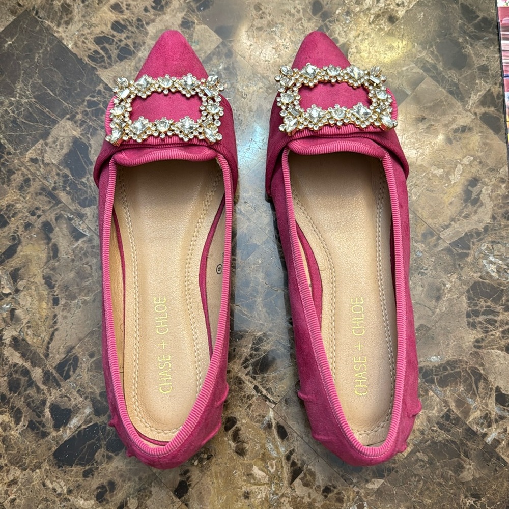 Pink flats